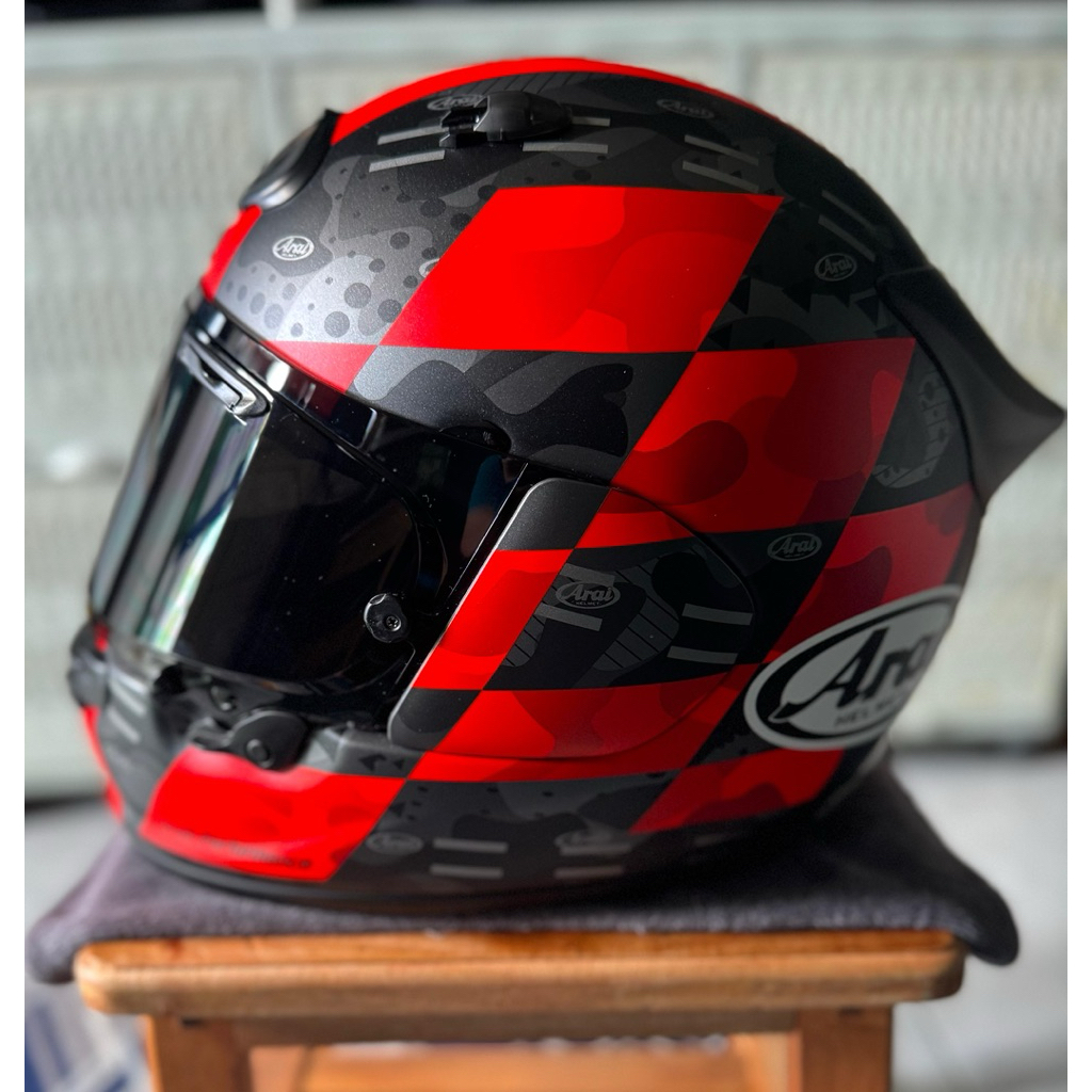 helm full face ARAI ASTRO - GX Checker red frost ORIGINAL (second)