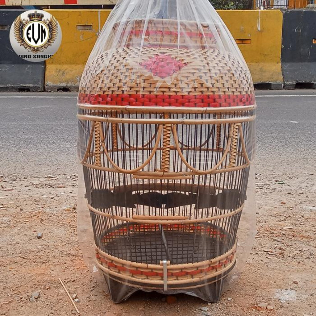 Sangkar perkutut rajut rotan