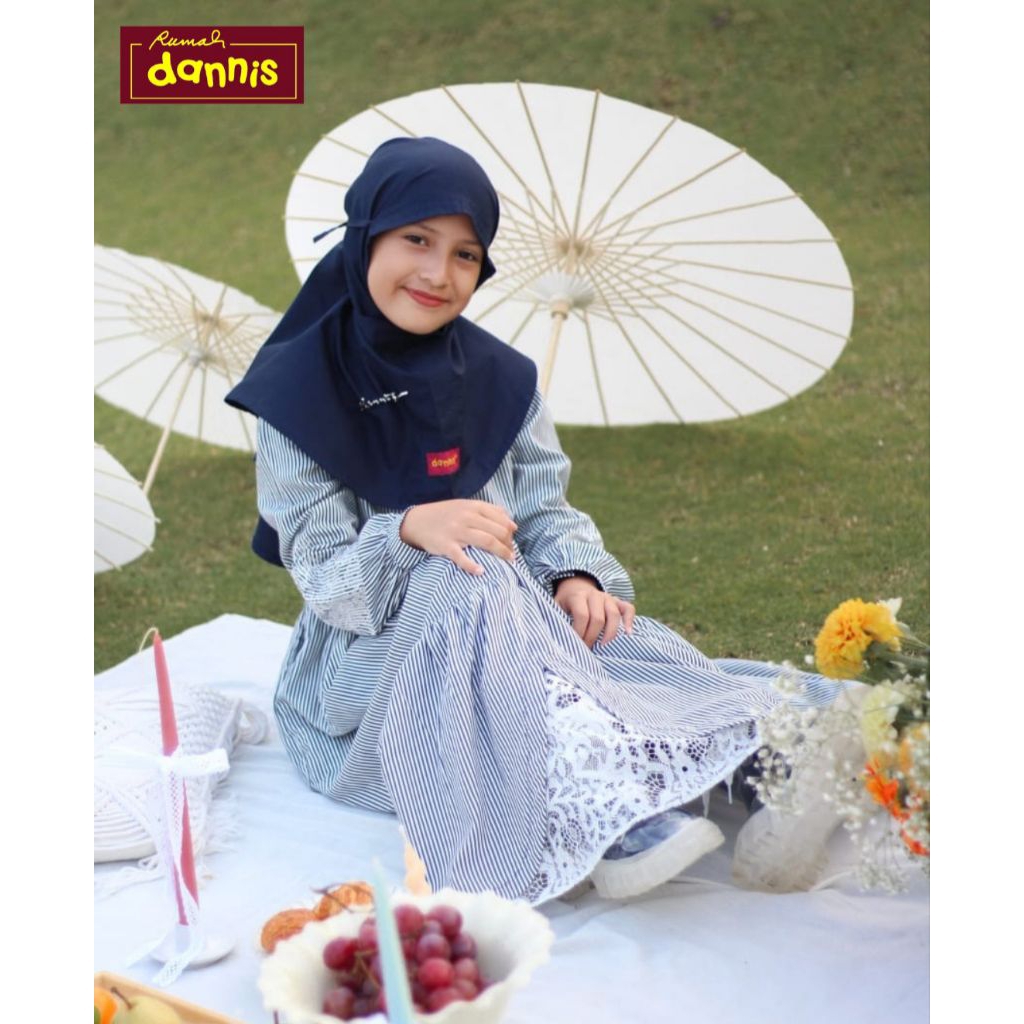 GAMIS ANAK DANNIS d'Stripe Lace size 4 Navy