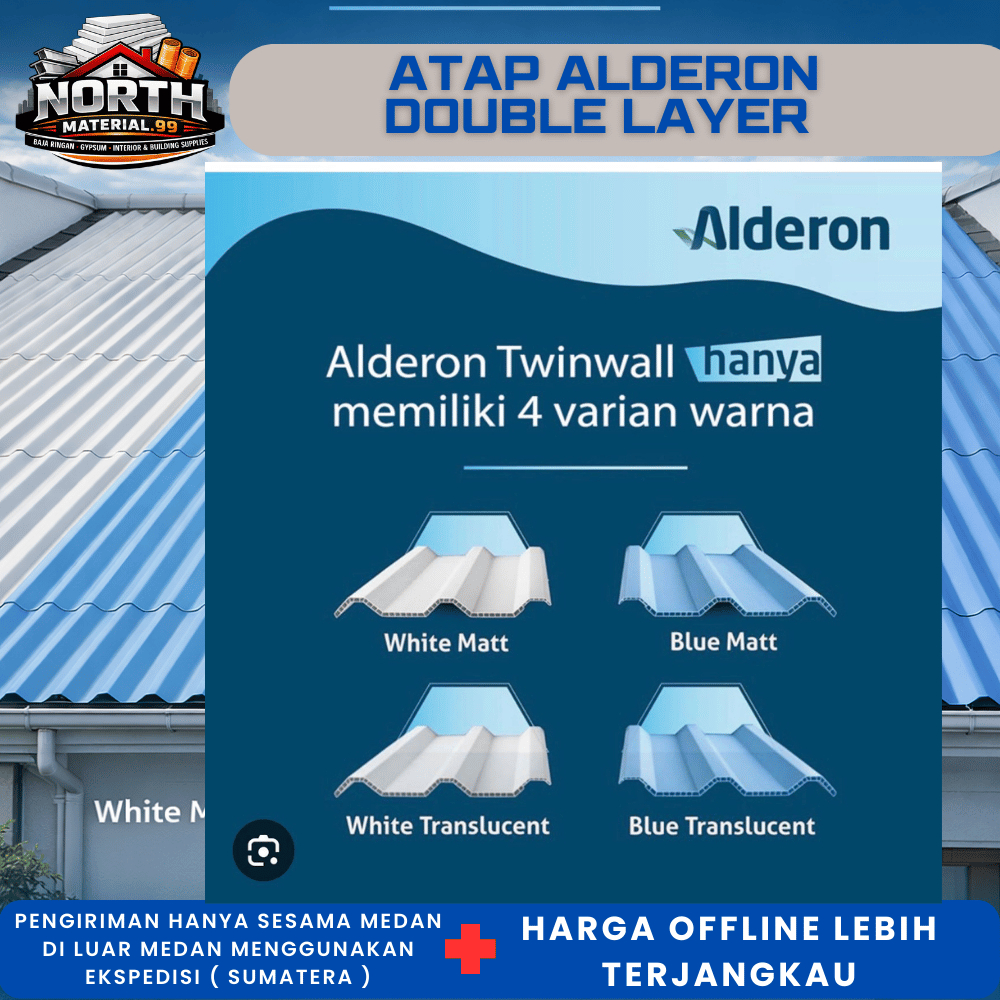 Atap UPVC Alderon - Atap upvc Alderon 830 Double Layer Twinwall