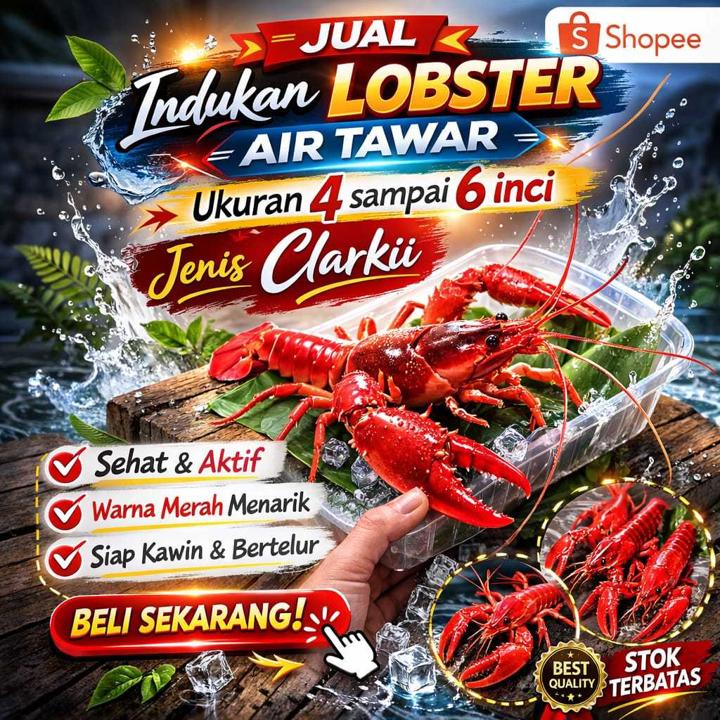 SATU PASANG INDUKAN LOBSTER AIR TAWAR HIAS UNGGUL SIAP PRODUKSI