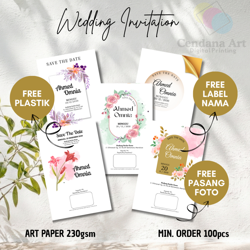 Undangan Pernikahan Elegant Glossy Art Paper AP230gsm - Undangan Pernikahan Mengkilap by cendana art