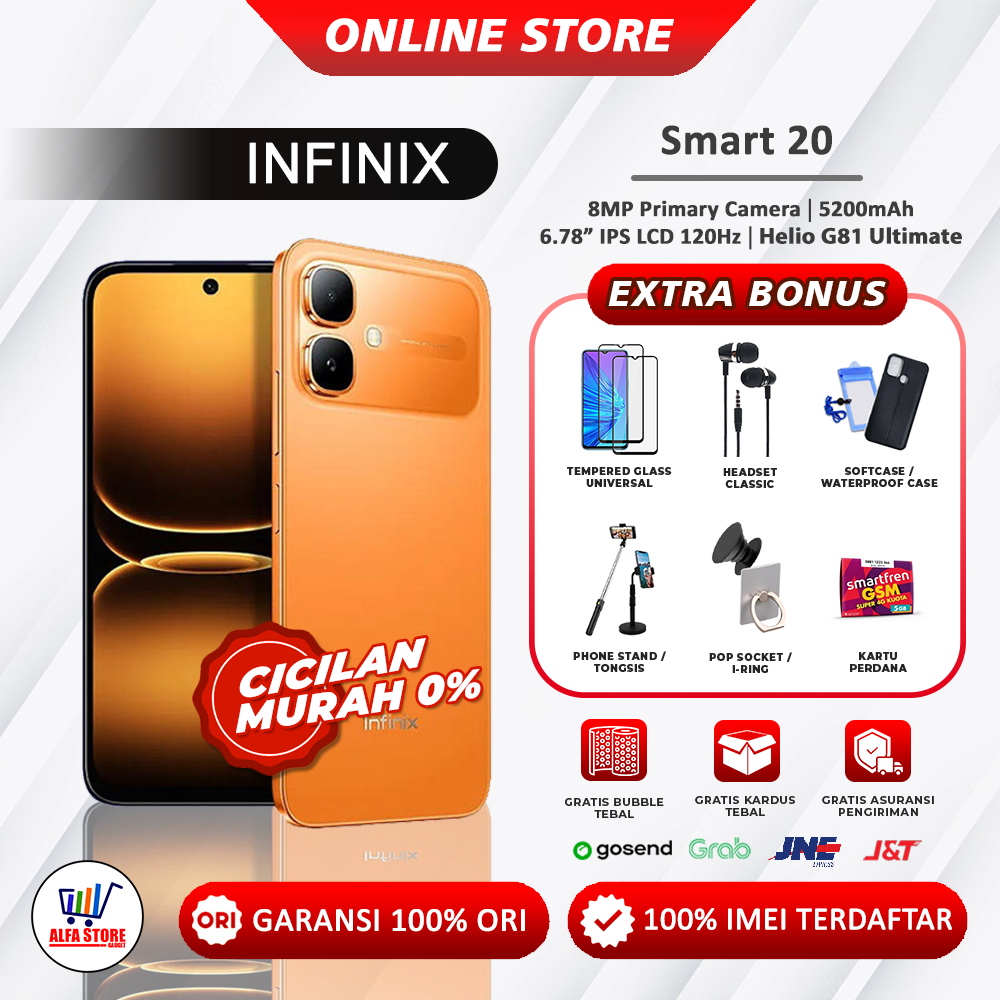 Infinix Smart 20 Ram 4/64GB Ram 4/128GB Garansi Resmi