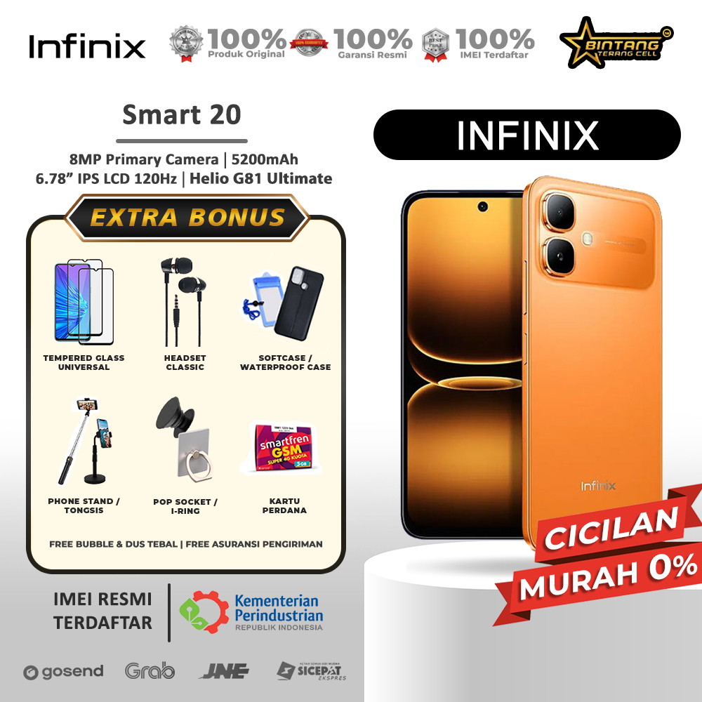 Infinix Smart 20 Ram 4/64GB Ram 4/128GB Garansi Resmi