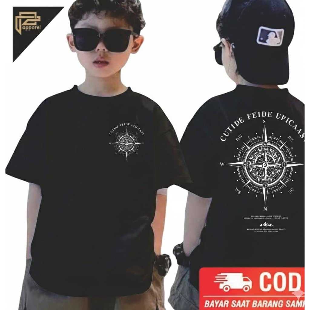 [BISA COD] KAOS ANAK MOTIV PENDAKIAN KOMPAS USIA 2-11 TAHUN / KAOS ANAK GUNUNG LAKI LAKI PEREMPUAN L