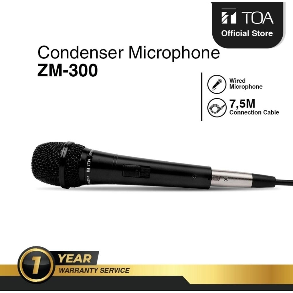 TOA ZM-300 | TOA ZM300 | TOA ZM-300AS | TOA ZM300AS Mic Kabel Condensor