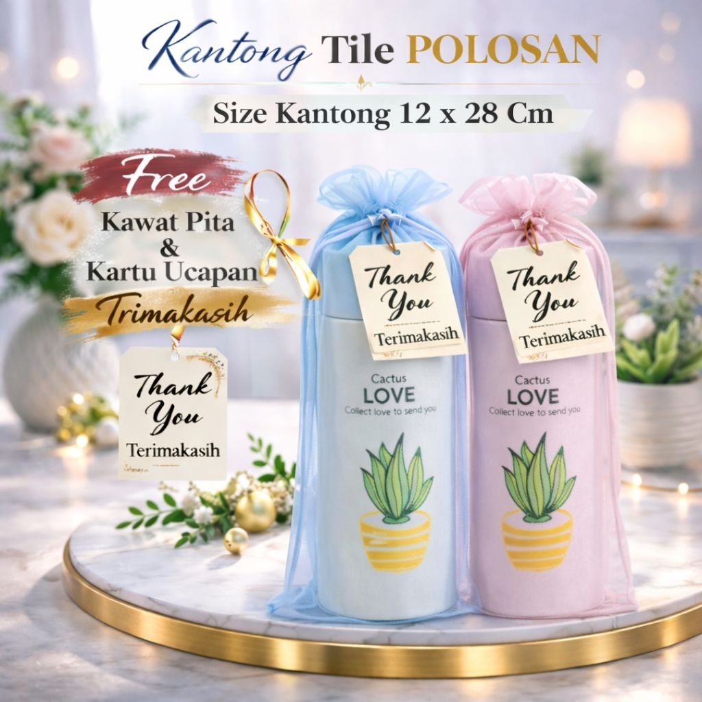 Kantong Tile Polosan Souvenir Size 12 x 28 Cm Kantong Kemasan Souvenir My Botol
