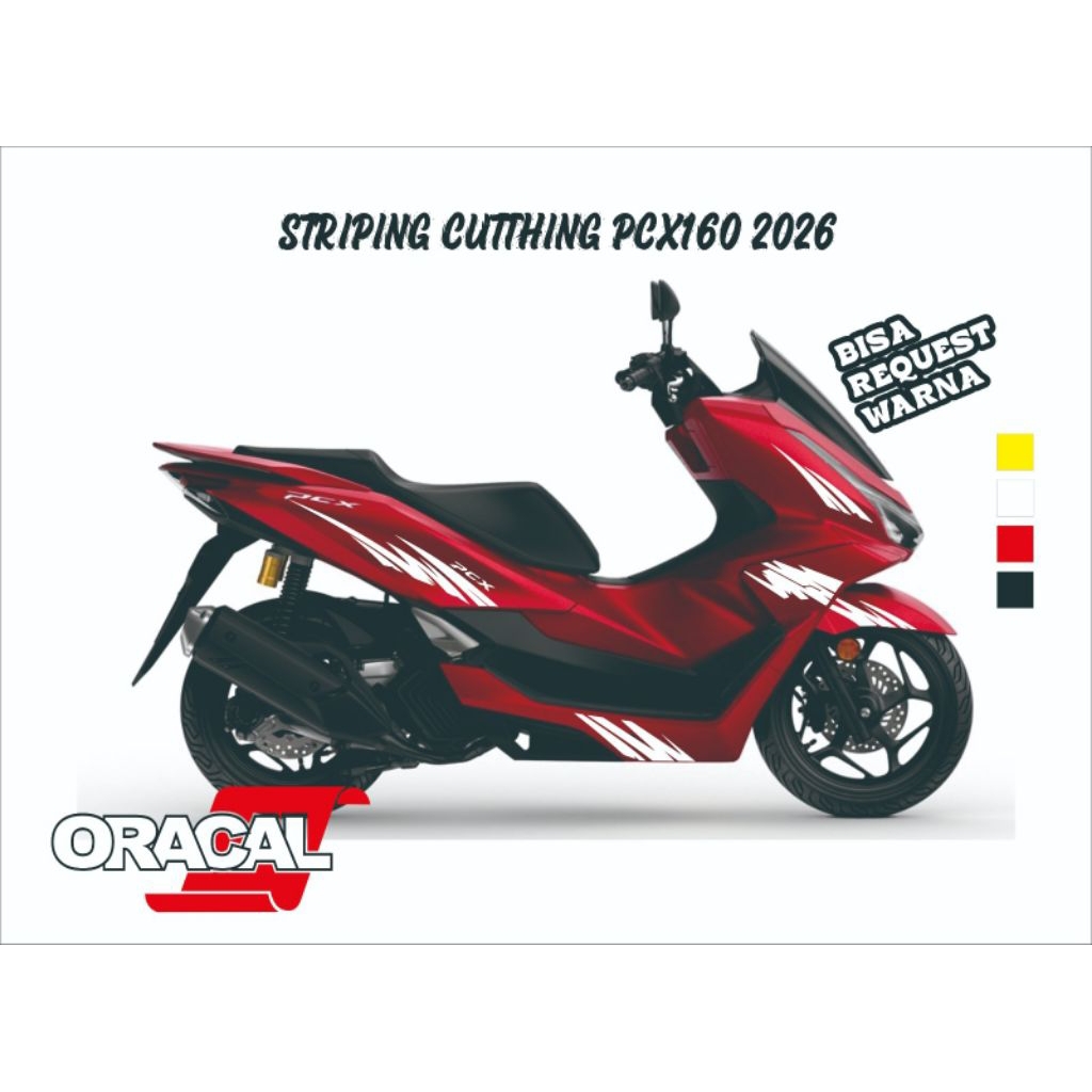 Cutting Sticker Striping Honda PCX 160 terbaru 2026 . Menggunakan bahan premium Oracal Glossy bebas 