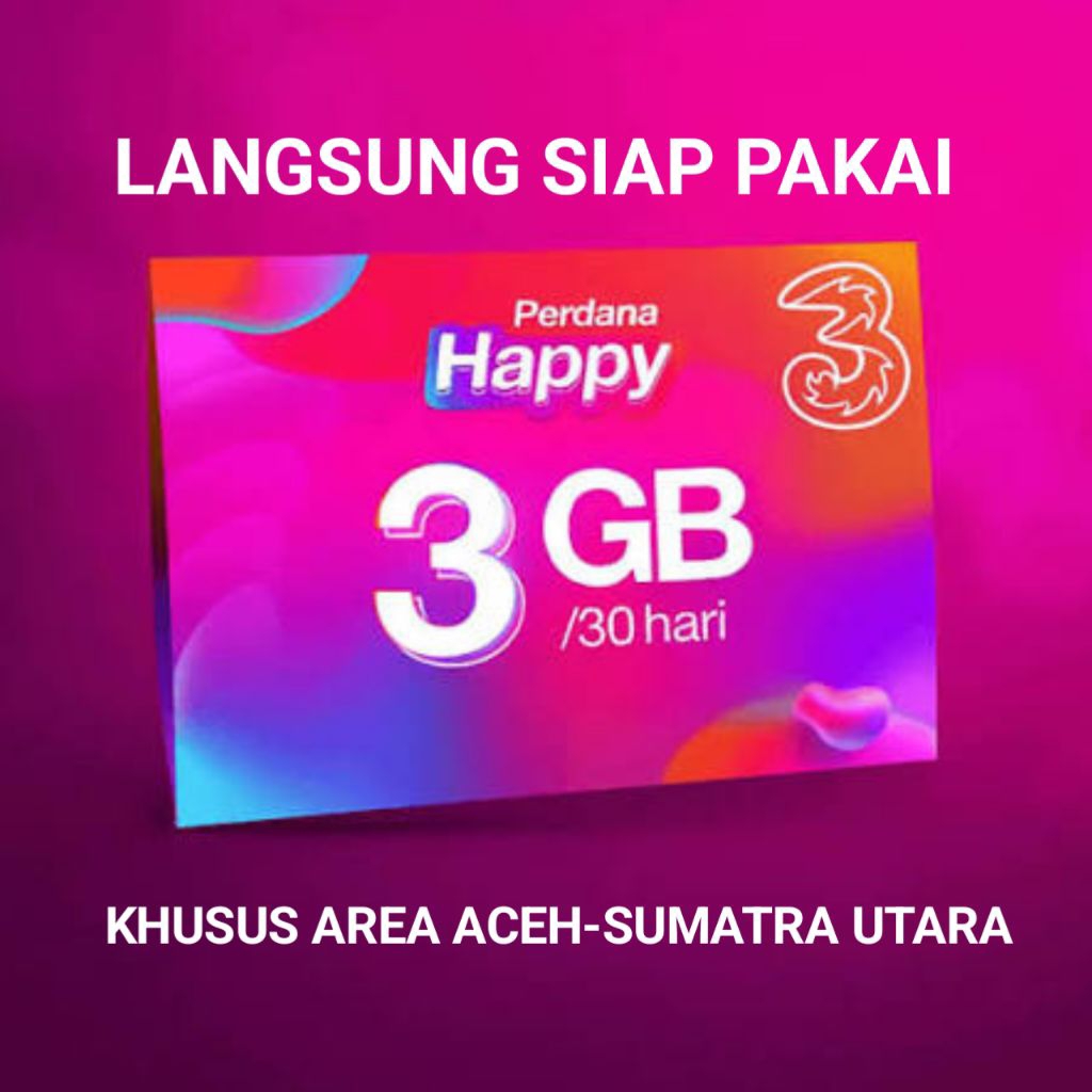 KARTU PERDANA TRI SIAP PAKAI KUOTA 3GB
