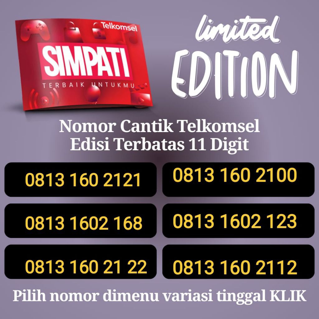 Kartu Perdana Simpati Elegan– 11 Digit New Cover, Legal 4G/5G ( K33 )