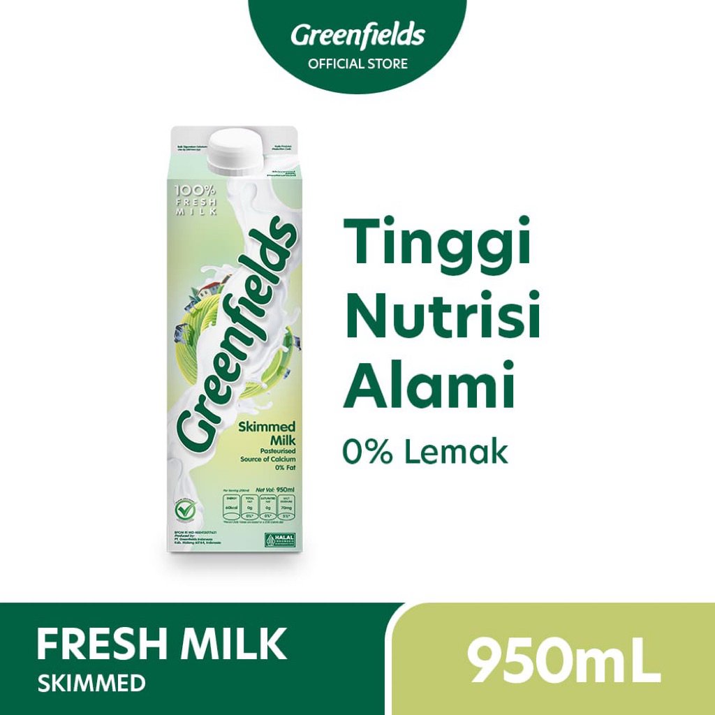 susu fresh milk greenfields skimmed