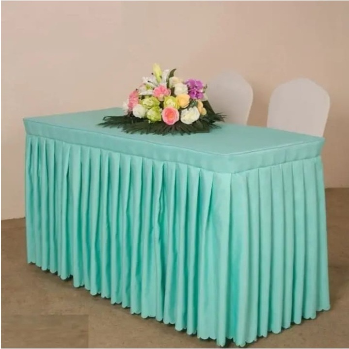 skirting plus taplak meja dekorasi acara pesta sku 45