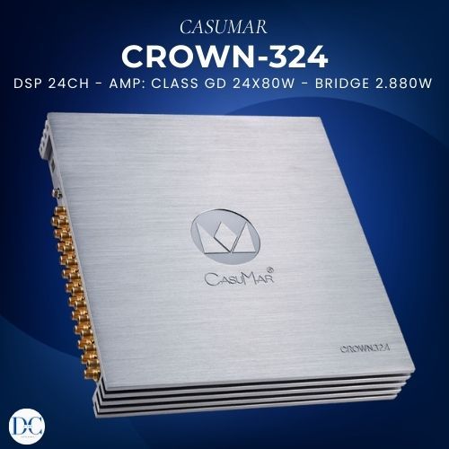Digital Signal Processor Mobil - DSP Casumar CROWN-324 - 24 Channel - Amp Class GD 24x80W - DSP Audi