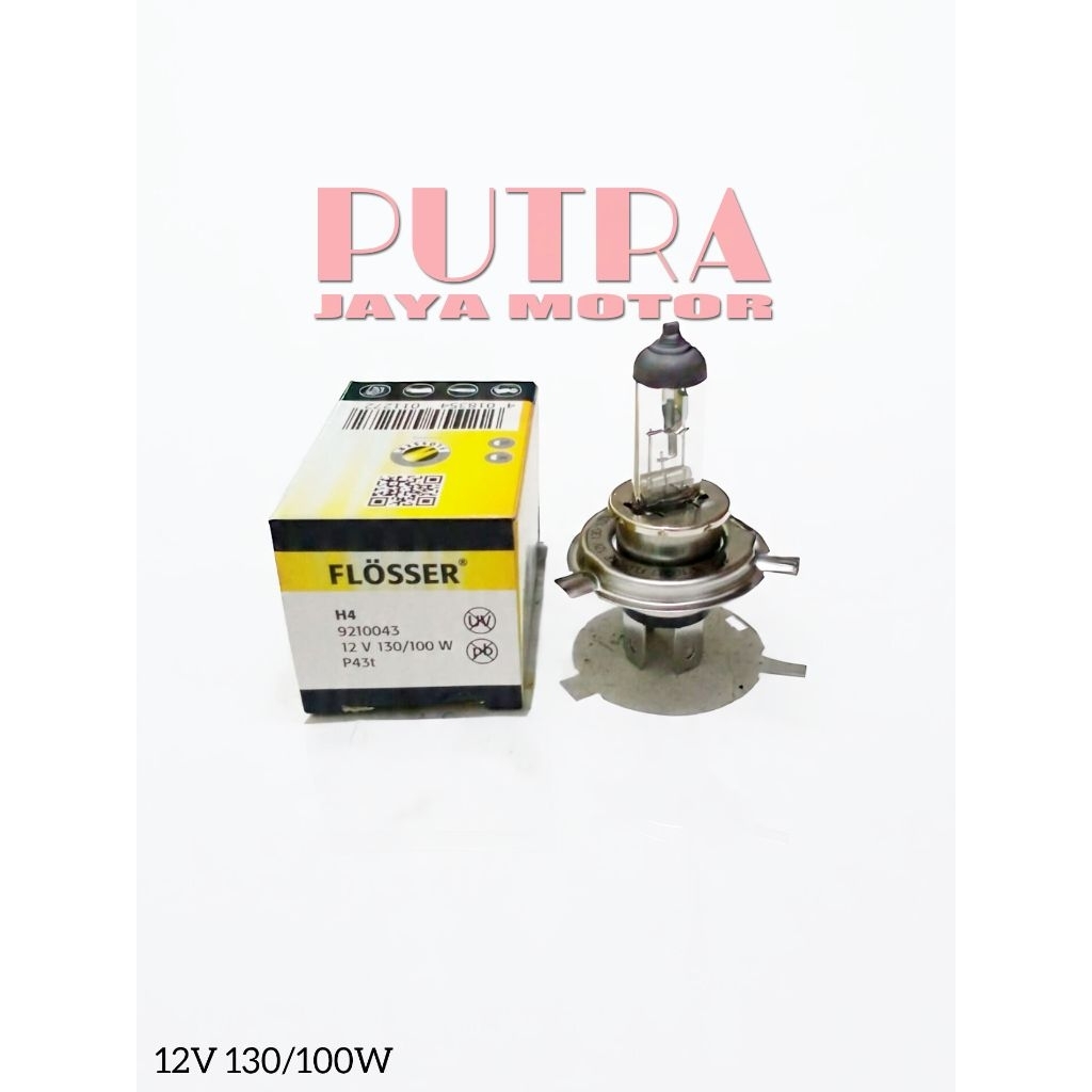 BOHLAM HALOGEN LAMPU DEPAN H4 130/100WATT 12V FLOSSER