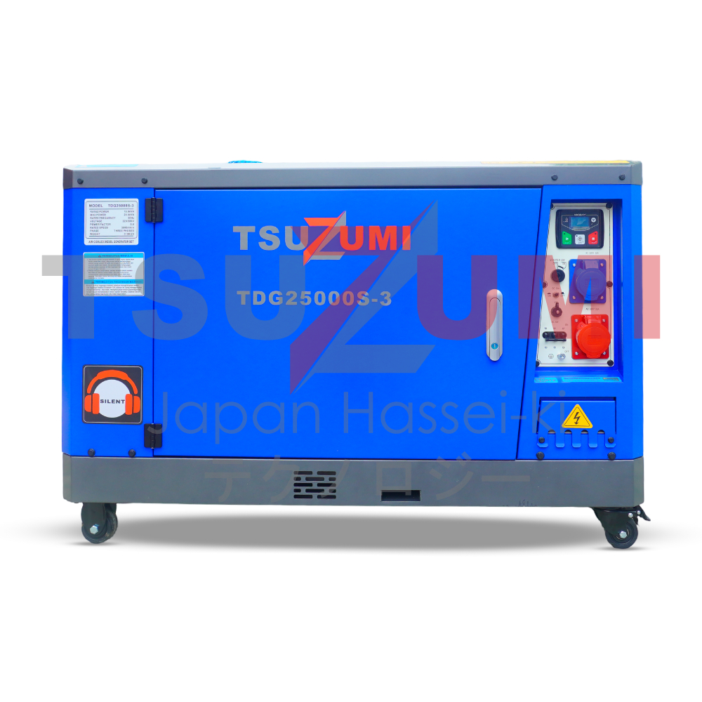 Genset 25 KVA Silent Diesel Generator Tsuzumi TDG 25000-S3 / Genset Solar Max 20KW 3 Phase
