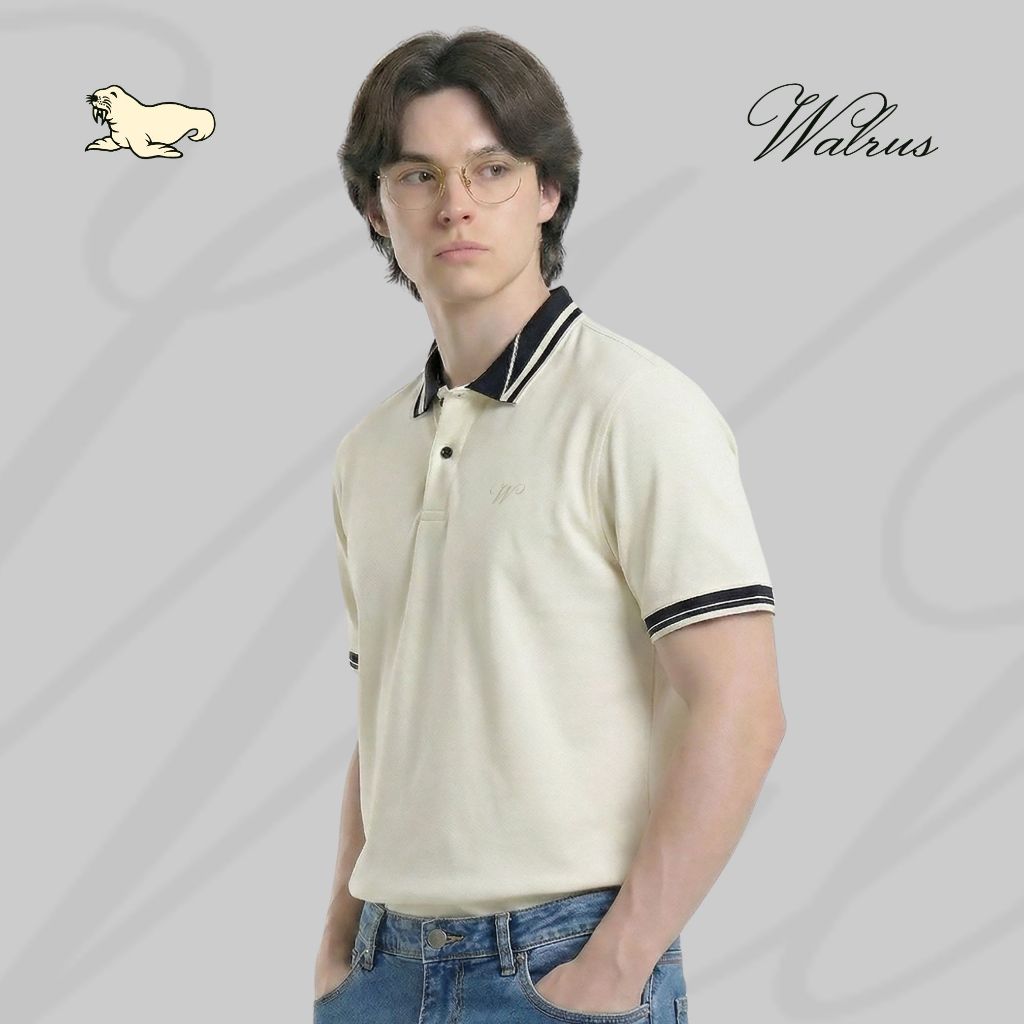 WALRUS Polo Premium Ethereal Cream Kaos Kerah Pria Polos