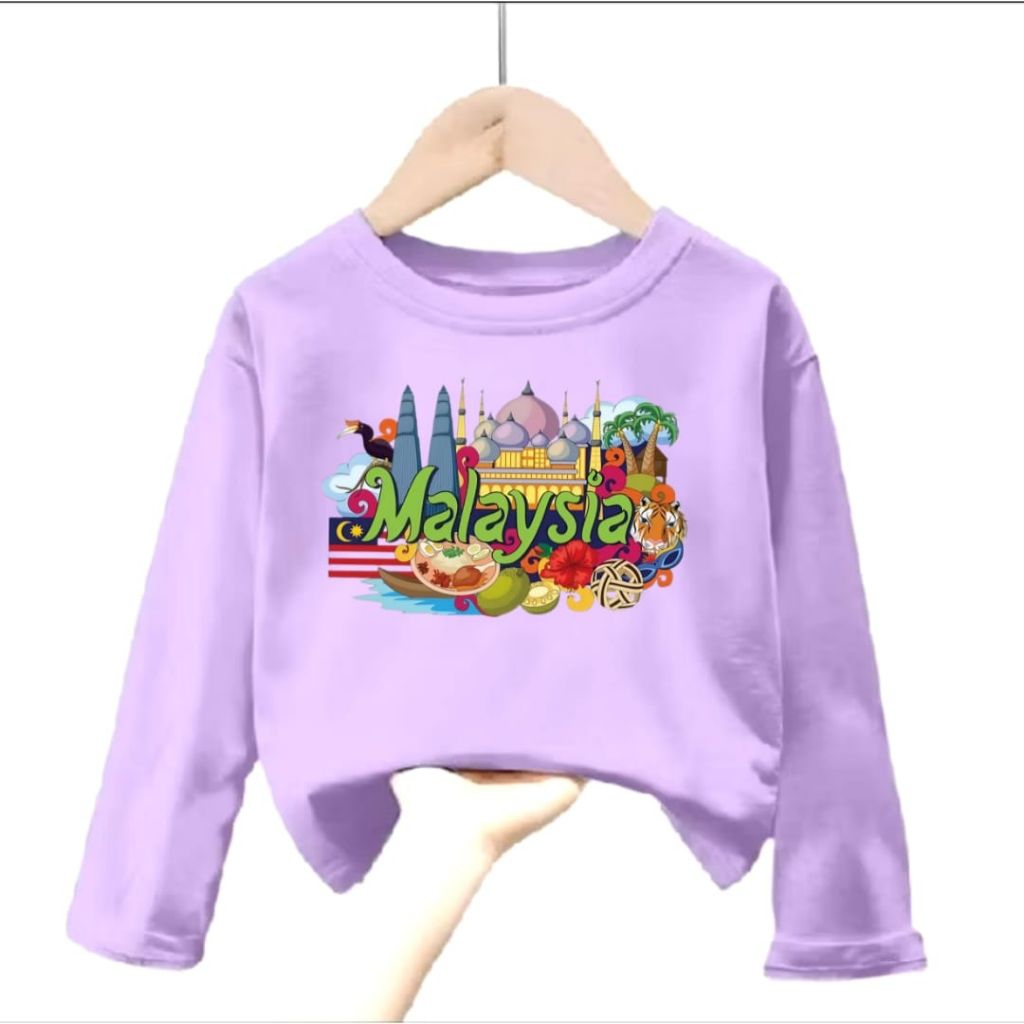 STAR KIDS_99 /KAOS LENGAN PANJANG ANAK LAKI-LAKI DAN PEREMPUAN GAMBAR MALAYSIA/ KAOS LENGAN PANJANG 