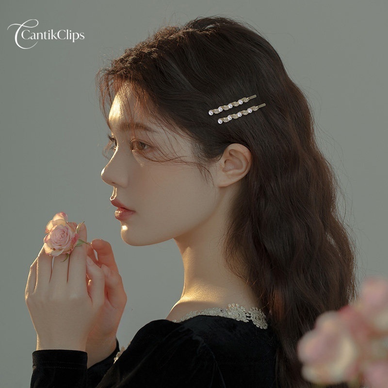 Set Jepit Rambut Mutiara Panjang Elegan - Anti Slip & Tahan Karat untuk Sehari-hariAksesori kerudung