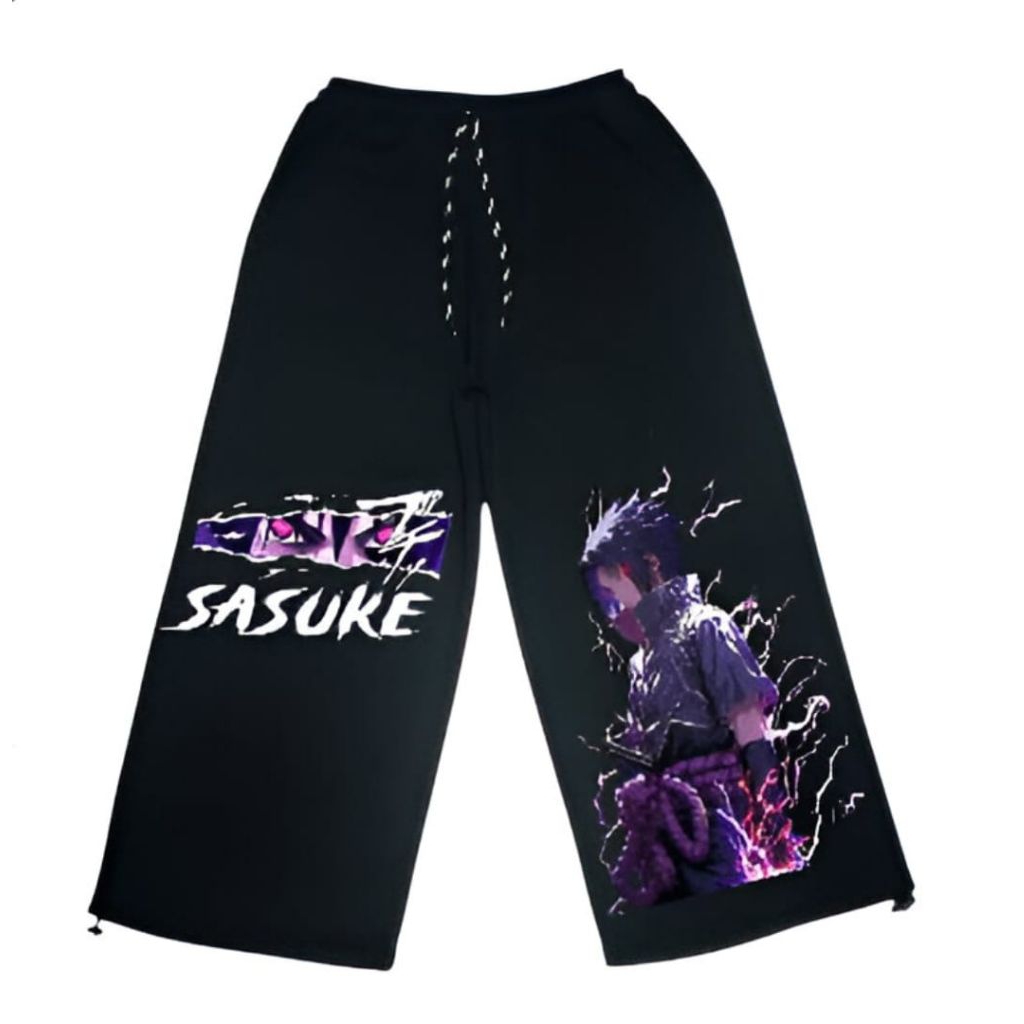 Celana Skena Baggy Sasuke uchiha Anime Naruto shipuden Sweatpants Panjang Anak Unisex Usia 7-13Tahun