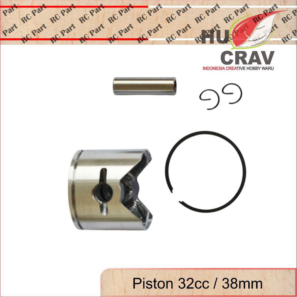 Engine Gasoline Piston G 320PUM 32ccm 38mm Kompetibel ZENOAH RC Boat 1 set Komplit