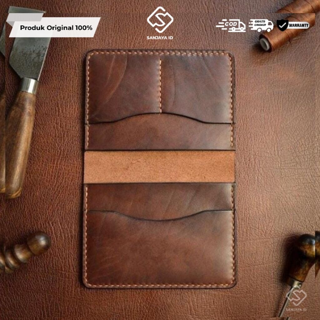Dompet Kulit Pria Wanita Model 3/4 Elegant Stylish Sanjaya.id Leathers Product Original 100% Kulit A