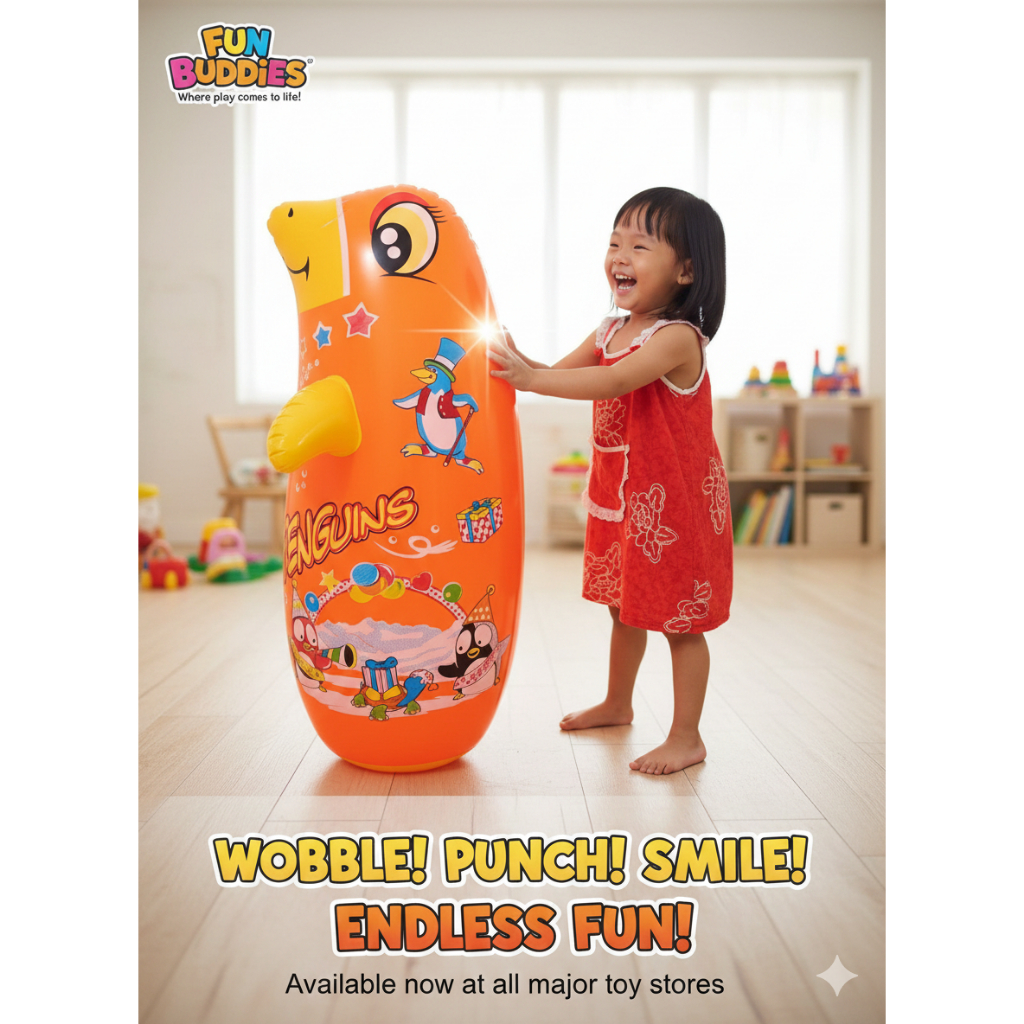 1 Lsn Mainan Tiup Tinju Air PINGUIN BESAR 80cm