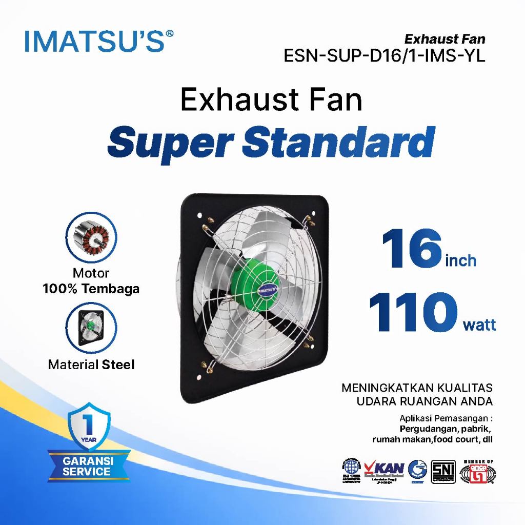 KIPAS DINDING/Exhaust Fan Imatsu Super DBN 16 Inch Exhaust Dinding Eksos Dinding Blower Gedung