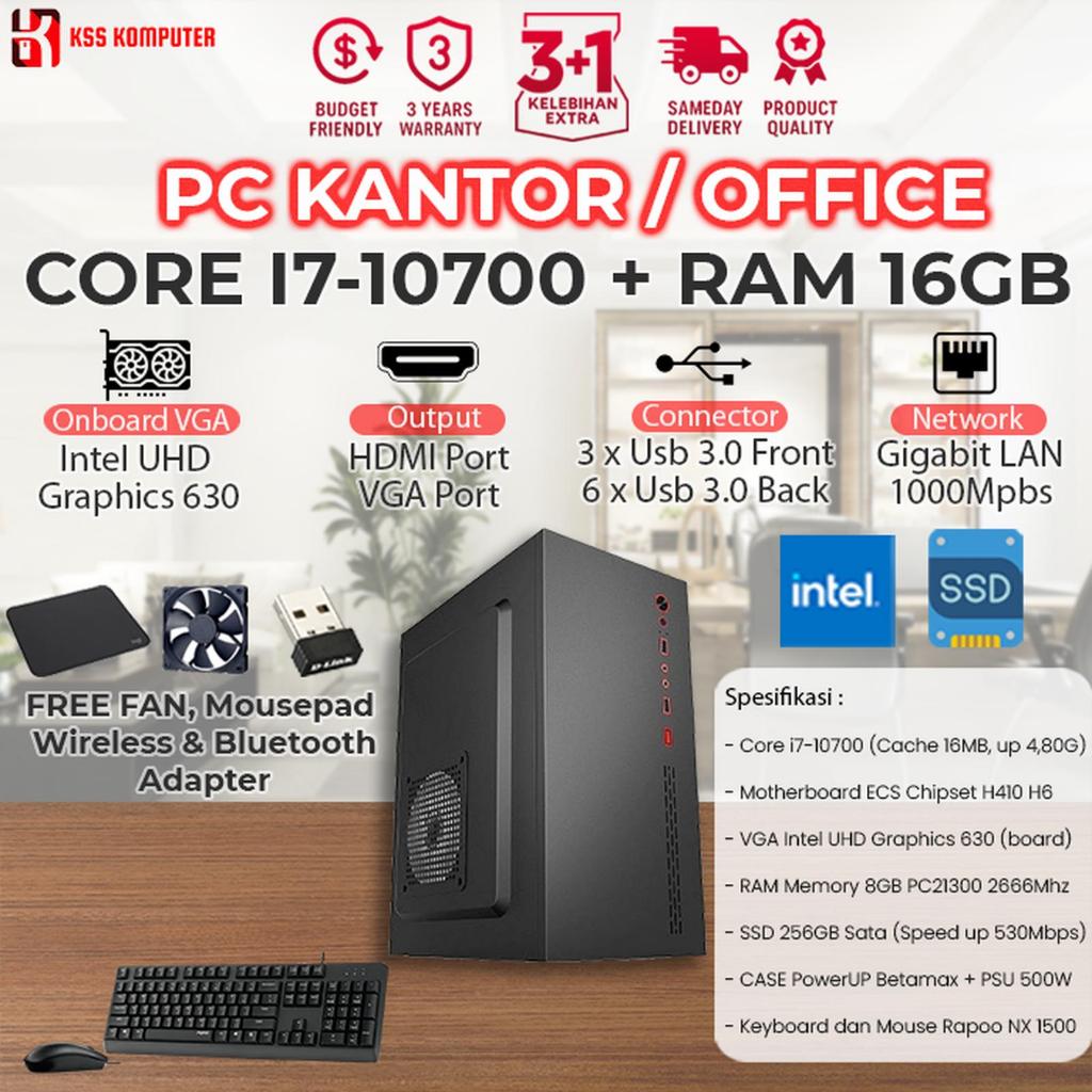 Baru Komputer/PC Rakitan i7 10700 Intel Gen 10th + SSD NVME Siap Pakai