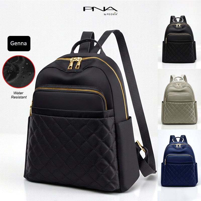 Peonia PNA GENNA Water Resistant tas ransel wanita import korean style Punggung Kantor Kerja Sekolah