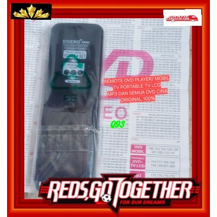Q93 REMOTE VISERO DVD PLAYER DVD MOBIL SERBA GUNA TV PORTABLE TV LCD MP3 CINA ORI 100% REMOT MULTI U