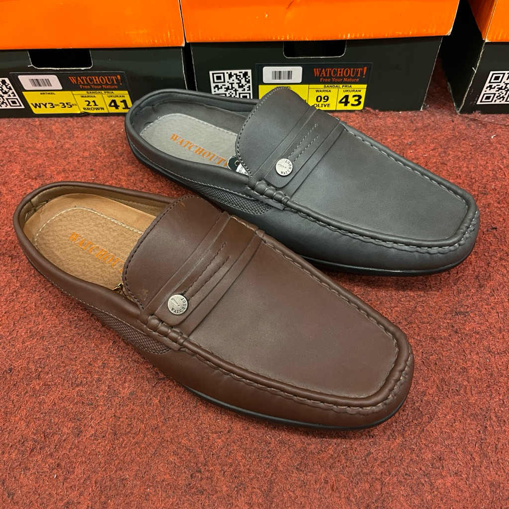 WATCHOUT SEPATU SELOP ORIGINAL BAHAN KULIT