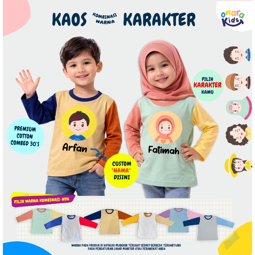 Onarakids - Baju Kaos anak custom lengan panjang laki laki perempuan - Hampers - Hadiah Ultah