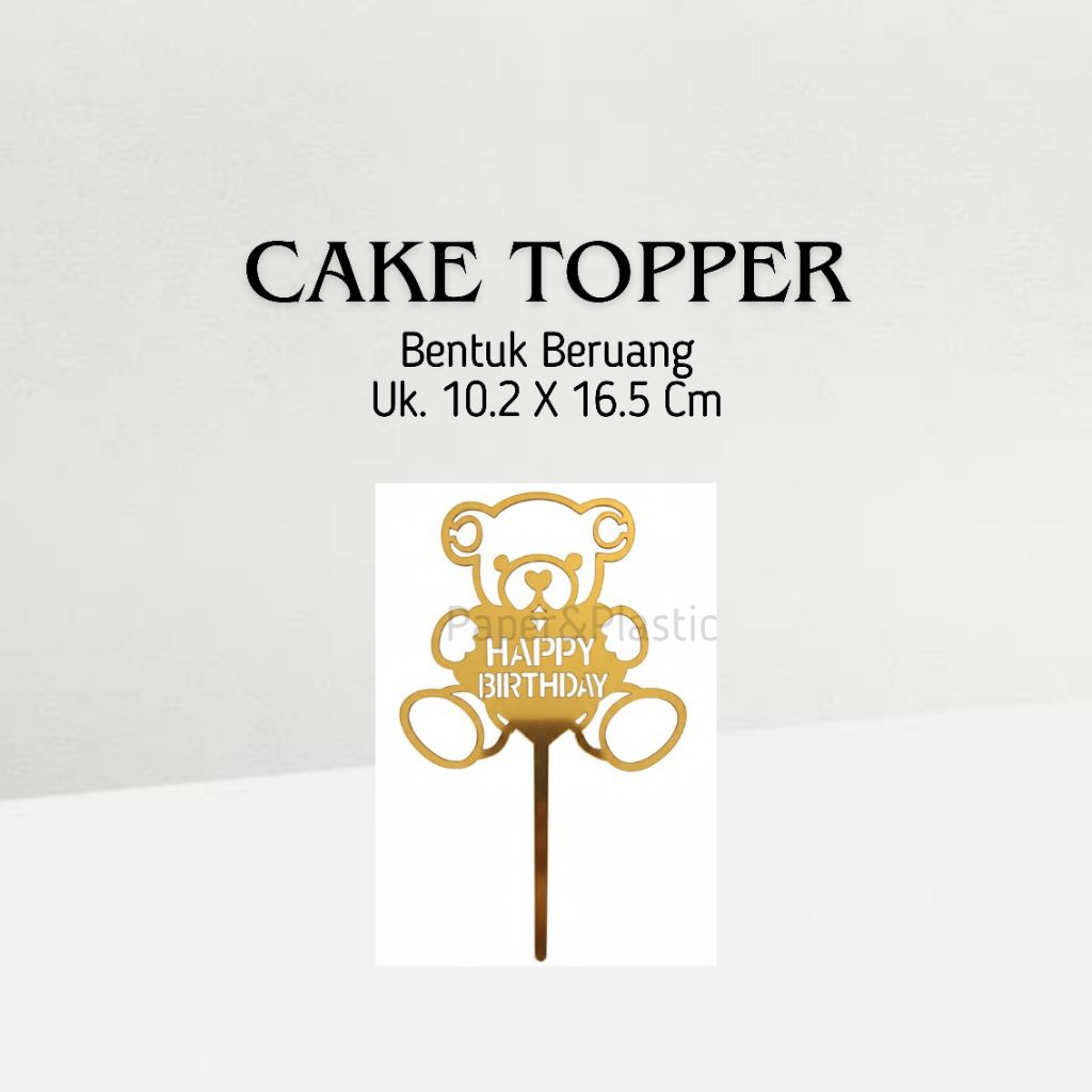 Cake Topper Beruang Ulang Tahun | Hiasan Ulang Tahun | Tusukan Kue