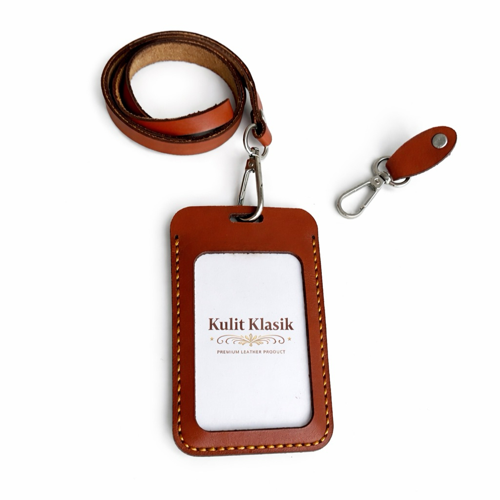 ID Card Holder Kulit Asli Premium Transparan Custom