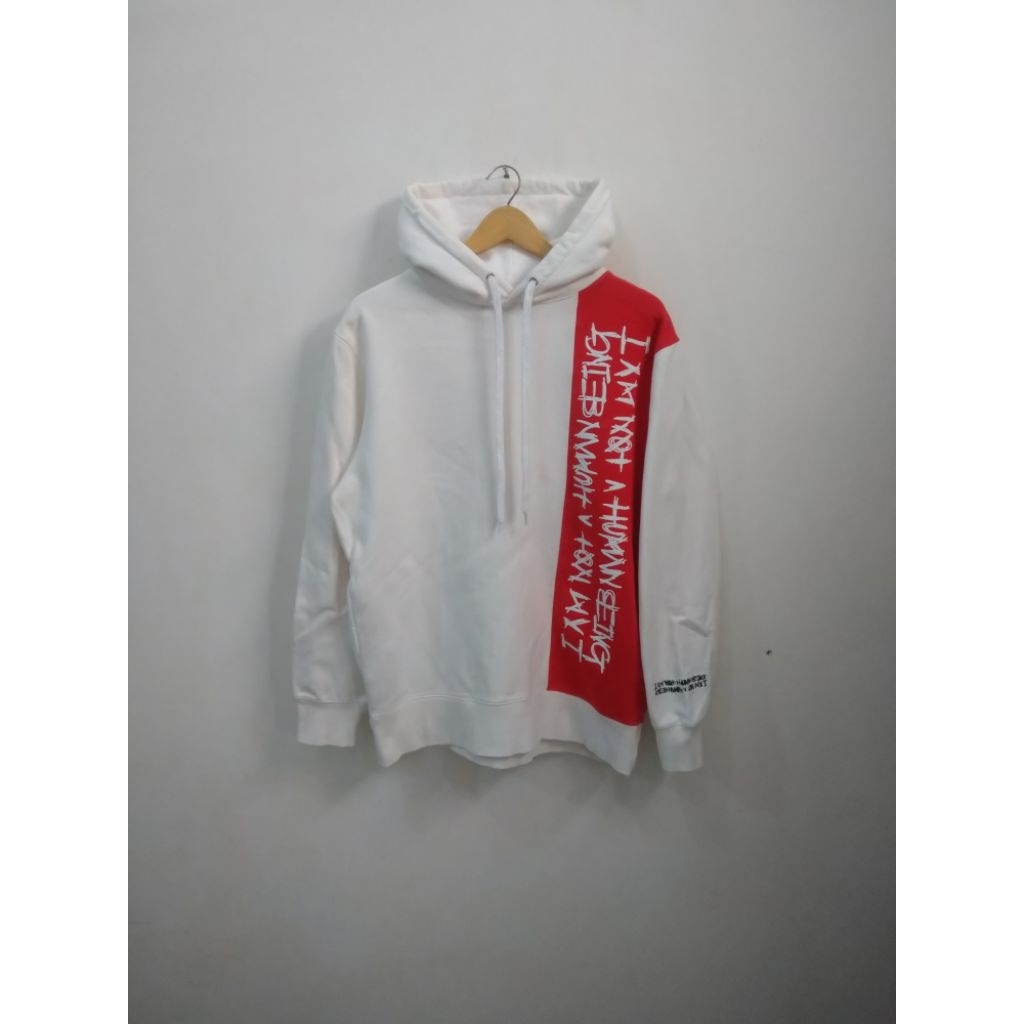 Hoodie I AM NOT HUMAN BEING RED WHITE