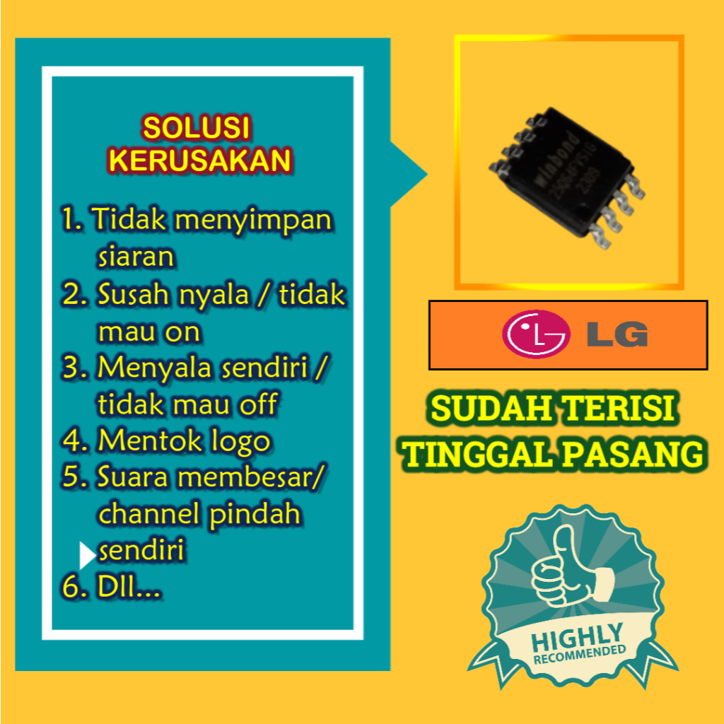 Firmware LG 19MN43 19MN43A IC memory bios EEPROM