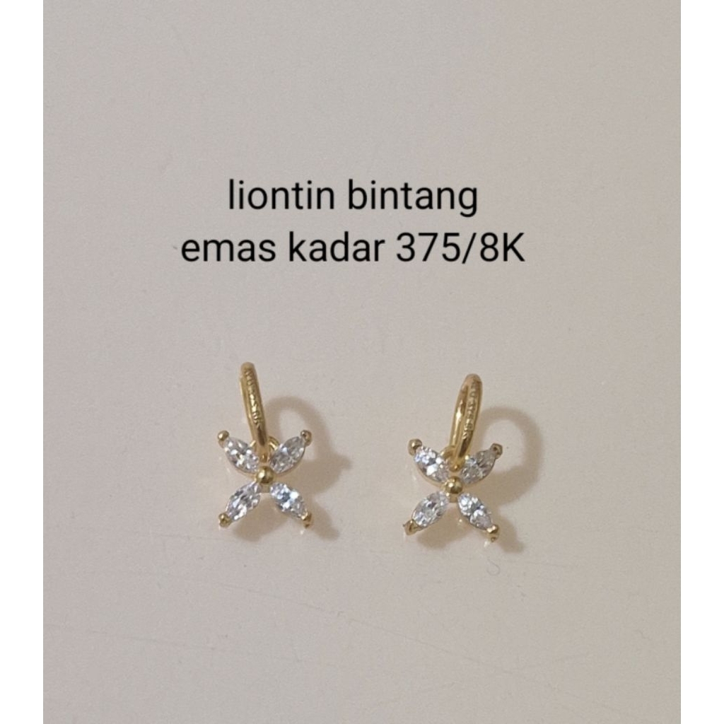 Liontin emas bintang kadar 375/8K (0.33gram)