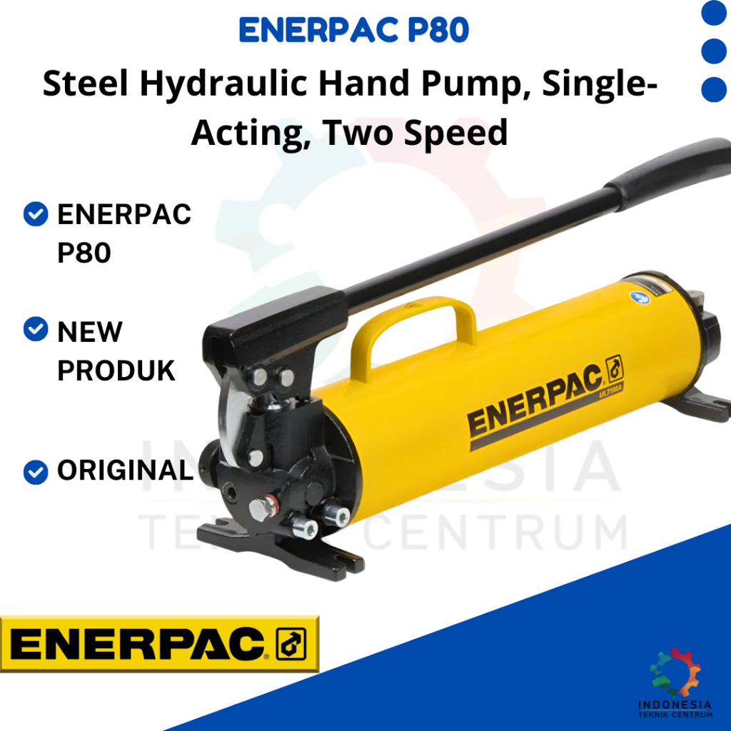 ENERPAC P80 Steel Hydraulic Hand Pump, Single-Acting, Two Speed