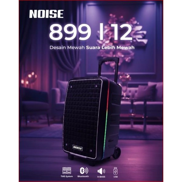 Noise Speaker Portable Bluetooth Noise 899 L 12"' 2 Mic Wireless