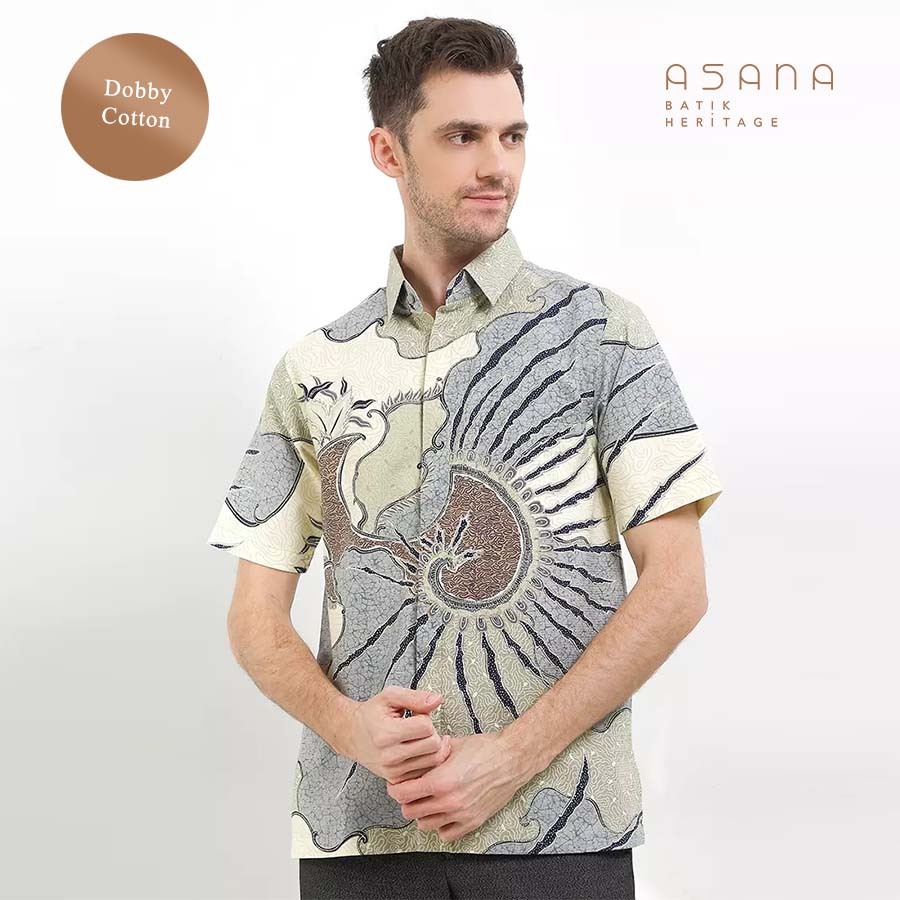Kemeja Asana Batik Lengan Pendek Huta - Sage