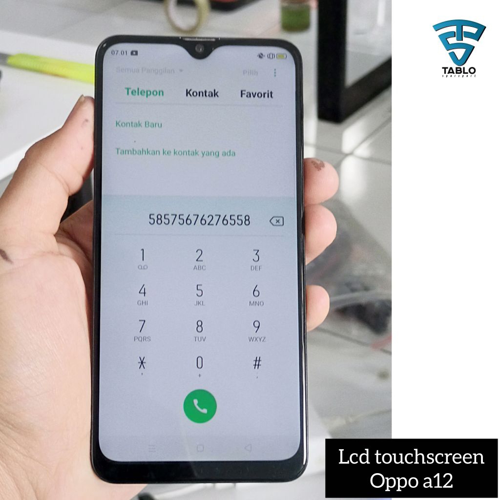 Lcd touchscreen Oppo a12 original copotan hp