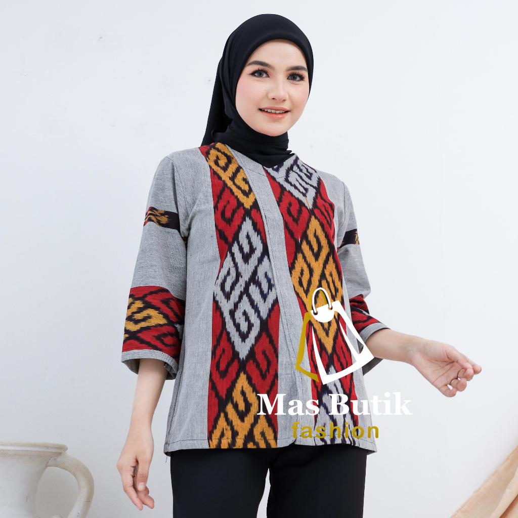 Atasan tenun wanita blouse tenun etnik baju tenun wanita kerja