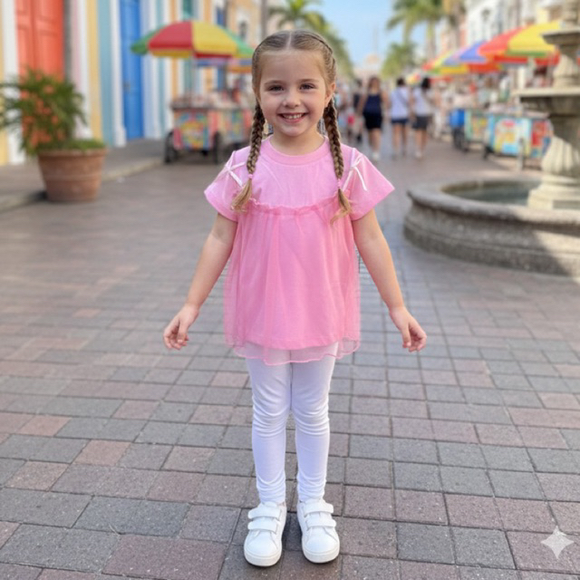 baju anak / kaos tile pita / kaos anak perempuan