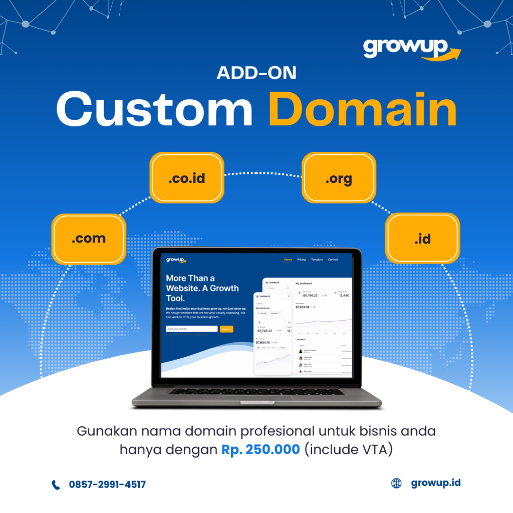 Custom Domain Pribadi (.com, .co.id, .org, .id)