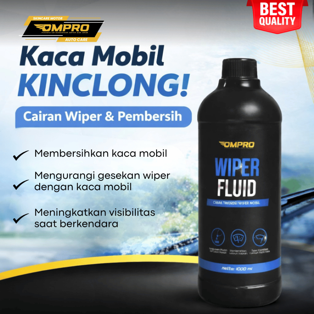 Wiper Mobil Kaca Air Wiper Kaca Mobil Air Wiper Ompro Wiper Fluid 1Lt Wifer Kaca Mobil Cairan Wiper 