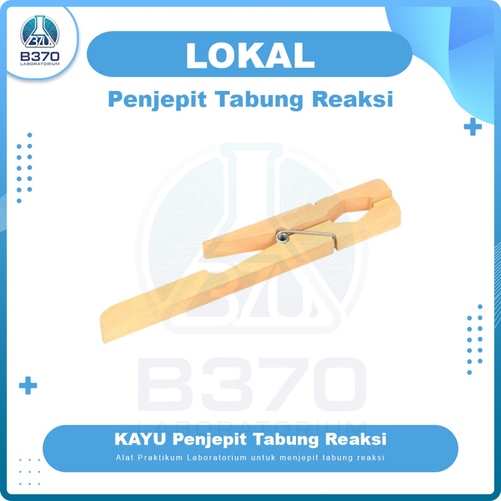 Penjepit Tabung Reaksi Kayu / Jepitan Kayu Tabung Reaksi / Penjepit Tabung Reaksi Bahan Kayu