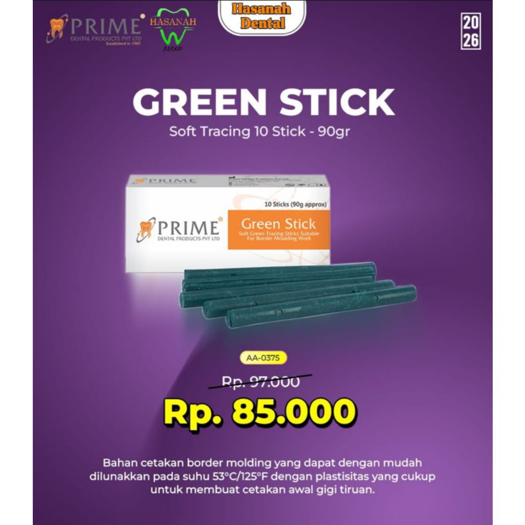 Dental Green Stick ( bahan cetakan gigi tiruan ) - PRIME