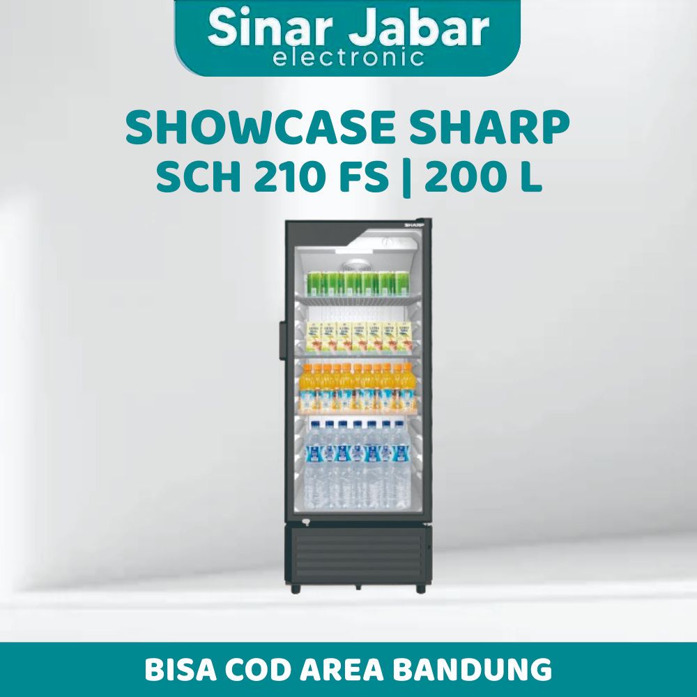 Sharp Showcase 200 Liter 3 Rak - SCH-210FS / SCH 210 FS / SCH210FS