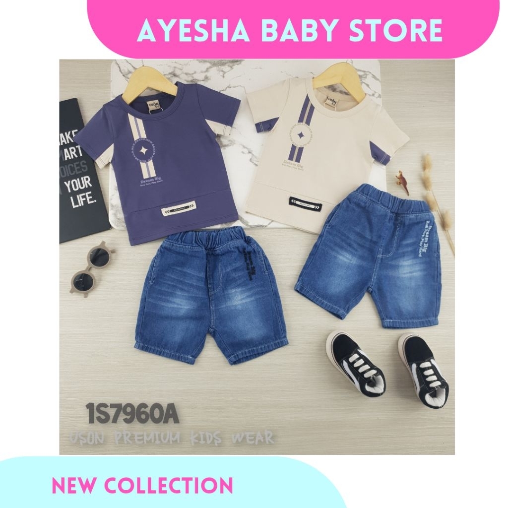 AYESHA Setelan Uson Celana Jeans Anak Cowok ( Newborn )