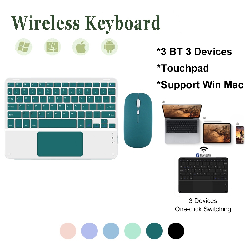 Keyboard Touchpad  Wireless Keyboard Portable Untuk Ipad Keyboard Android Pc laptop